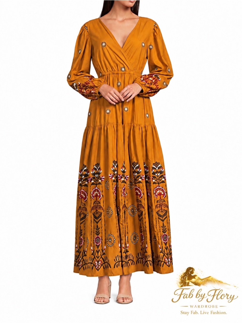 A Loves A Dark Blaze Embroidered Boho Maxi Dress Size S